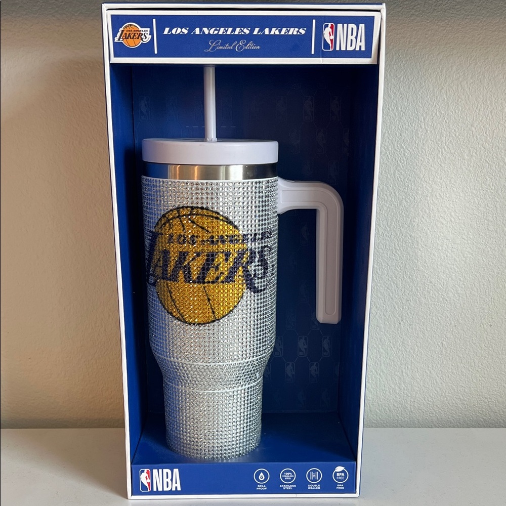 NBA Lakers Glittering Silver cup and Gold Tumbler